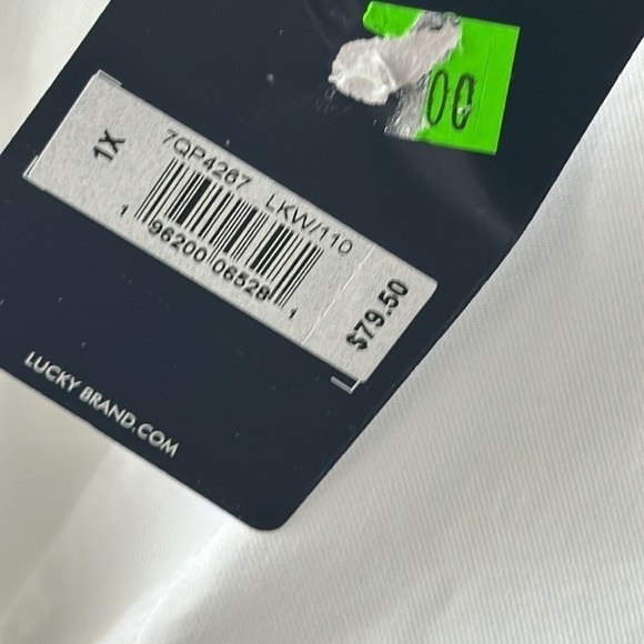 NWT Lucky Brand top white button up classic size 1X Dress shirt - Picture 4 of 10